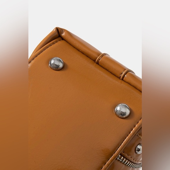 Fame Faux Leather Studded Trim Shoulder Bag🆕 - Picture 6 of 7